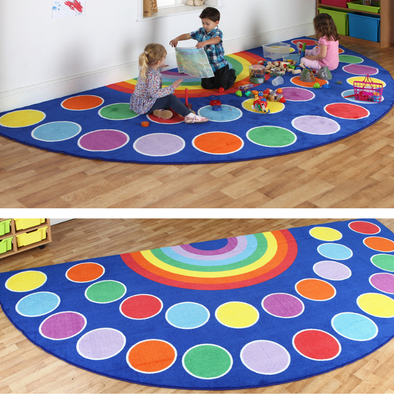 Rainbow™ Semi-Circle Placement Carpet - W4000 x D2000mm Rainbow™ Semi-Circle Placement Carpet | Rainbow Carpets & Rugs | www.ee-supplies.co.uk