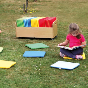 Outdoor Rainbow™ Square Cushions & Tuf 2™ Trolley - Educational Equipment Supplies