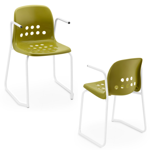 Hille Apero Poly Modern Chair - Skid Base Frame + Arms - Educational Equipment Supplies