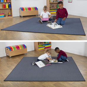 Plain Colour Square Nursery Carpet - Grey Rectangle Rug – Grey | Large Carpets & Rugs | www.ee-supplies.co.uk