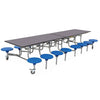 Rectangular Mobile Folding Dining Table With 16 Seats - 650 x 3280 x 1500mm - Educational Equipment Supplies