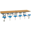 Rectangular Mobile Folding Table With 12 Seats -  3080 x 1500 x 685mm - Educational Equipment Supplies