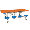 Rectangular Mobile Folding Table With 8 Seats - L2380 x W1500 x H685mm - Educational Equipment Supplies