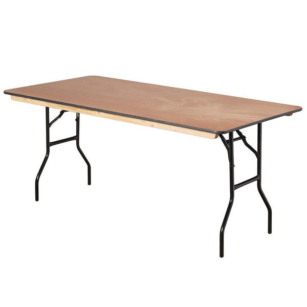 Rectangular Wooden Folding Trestle Table - 6ft x 2ft 6inch (1830 x 760mm)