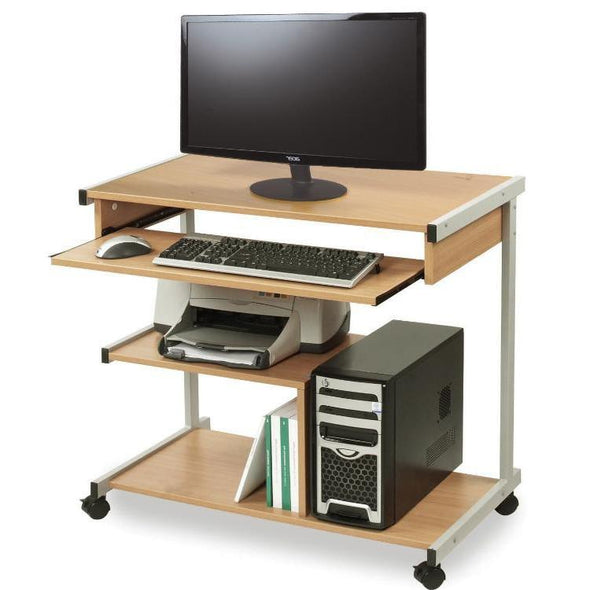 Tower Workstation Computer trolley With Sliding Keyboard Shelf - Educational Equipment Supplies