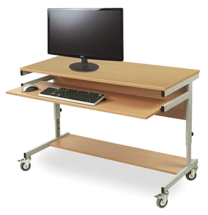 Large Computer Workstation + Height Adjsutable + Sliding Keyboard Shelf - Educational Equipment Supplies