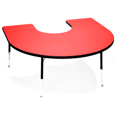 Tuf-top™ Height Adjustable Horseshoe Table - Red - Educational Equipment Supplies