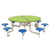 Round Mobile Folding Dining Table With 8 Seats - D2155 x H685mm - Educational Equipment Supplies