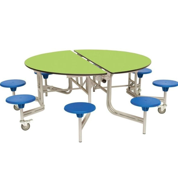 Round Mobile Folding Dining Table With 8 Seats - D2155 x H735mm - Educational Equipment Supplies