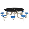 Round Mobile Folding Dining Table With 8 Seats - D2155 x H735mm - Educational Equipment Supplies
