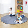 Plain Colour Round Nursery Carpet - Grey - Educational Equipment Supplies