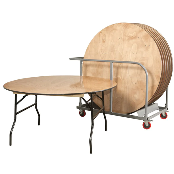 Round Wooden Folding Trestle Table - Dia1220mm 4ft Bundle - 7 Tables & Trolley Round Wooden Folding Trestle Table - Dia1220mm 4ft Bundle - 7 Tables & Trolley | www.ee-supplies.co.uk