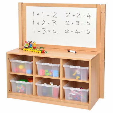 Rs 6 Tray Storage Unit With Dry Wipe Divider - Educational Equipment Supplies