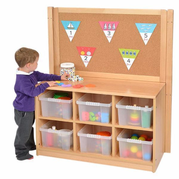 Rs 6 Tray Storage Unit With Cork Divider - Educational Equipment Supplies