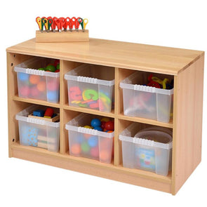 Rs Wooden Storage Unit + Clear Trays - Educational Equipment Supplies
