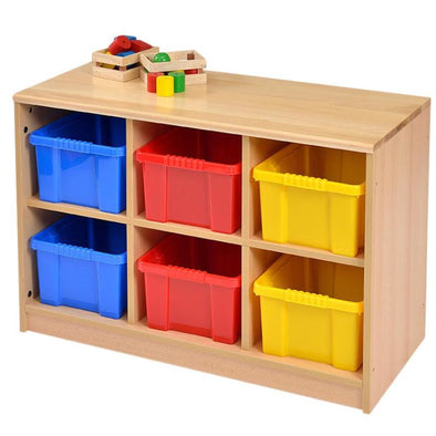 Rs Wooden Storage Unit + Coloured Trays - Educational Equipment Supplies