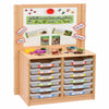 Rs Static Tray Storage Unit - 12 Shallow Trays + Dry Wipe Backboard - Educational Equipment Supplies