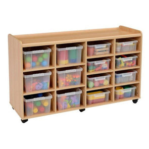 Mobile Safe & Sturdy Tray Unit - 6 Deep & 8 Shallow Clear Trays - Educational Equipment Supplies