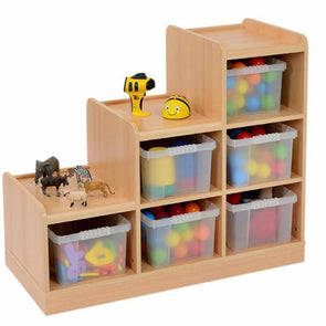 Safe Sturdy Tiered Unit With 6 Trays (Left Hand Unit) - Educational Equipment Supplies