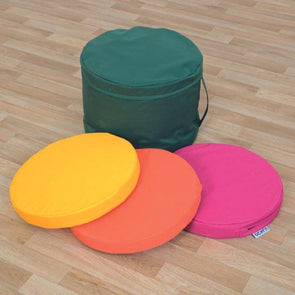 Set of Six Round Floor Pads + Carry Case - Educational Equipment Supplies