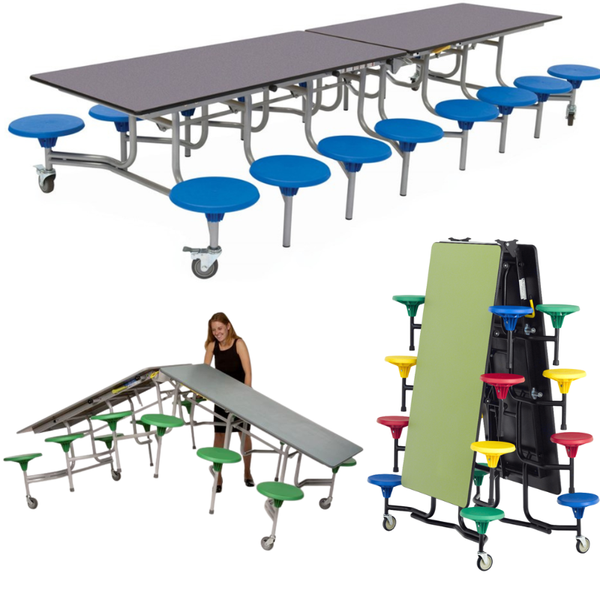 Sico ECO 16 Seat Rectangular Mobile School Folding Dining Table