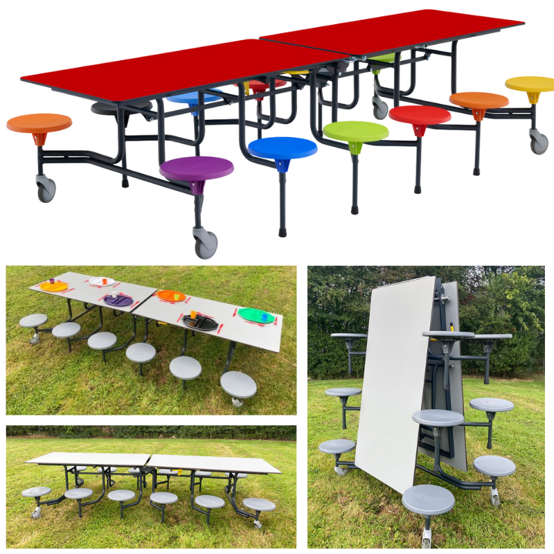 Sico Outdoor 12 Seat Rectangular Mobile School Folding Dining Table ...