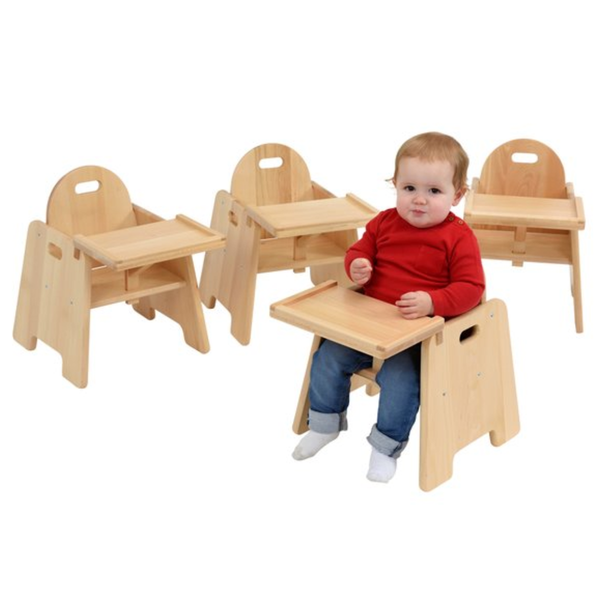Solid Beech Infant Nursery Feeding Chair H14cm x 4
