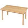 Solid Beech Rectangular Table  W96 x D69 x H40cm & 21cm Stacking Chairs x 4 - Educational Equipment Supplies