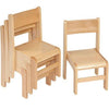 Solid Beech Circular Table D100 x H46cm & 4 x Beech Stacking Chairs H26cm - Educational Equipment Supplies