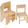 Solid Beech Circular Table D100 x H53cm & 4 x Beech Stacking Chairs H31cm - Educational Equipment Supplies