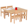 Solid Beech Rectangular Table  W96 x D69 x H46cm & 26cm Stacking Chairs x 4 Solid Beech Nursery Table & Chairs | Seating | www.ee-supplies.co.uk