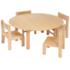 Solid Beech Circular Table D100 x H40cm & 4 x Beech Stacking Chairs H21cm Solid Beech Nursery Table & Chairs | Seating | www.ee-supplies.co.uk