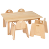 Solid Beech Rectangular Table W96 x D69 x H40cm & H20cm Infant Chairs x 4 Solid Beech Nursery Table & Chairs | Seating | www.ee-supplies.co.uk