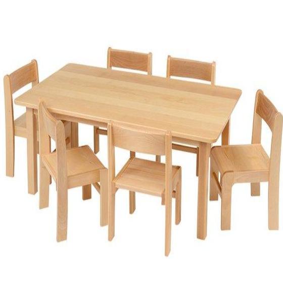 Solid Beech Nursery Rectangular Table - W1500 x D690mm
