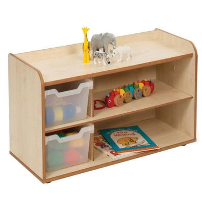 TW Nursery Solway 2 x Clear Trays + Shelves Storage Unit - Maple - Educational Equipment Supplies