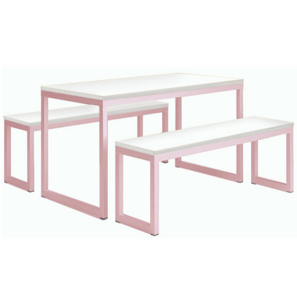 Standard Dining Table & Benches - Pastel Violet