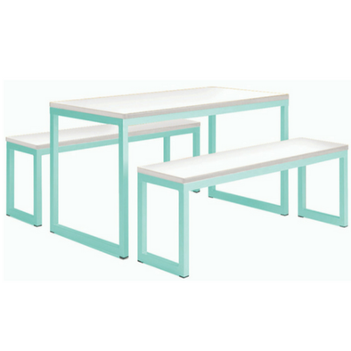 Standard Dining Table & Benches - Soft Blue - Educational Equipment Supplies