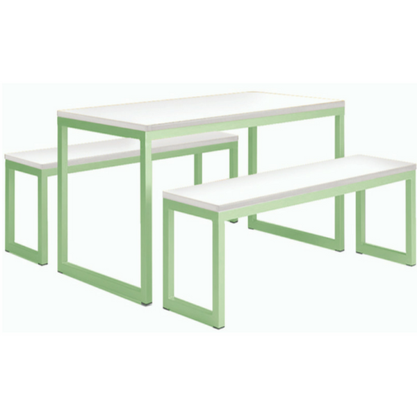 Standard Dining Table & Benches - Tangy Green