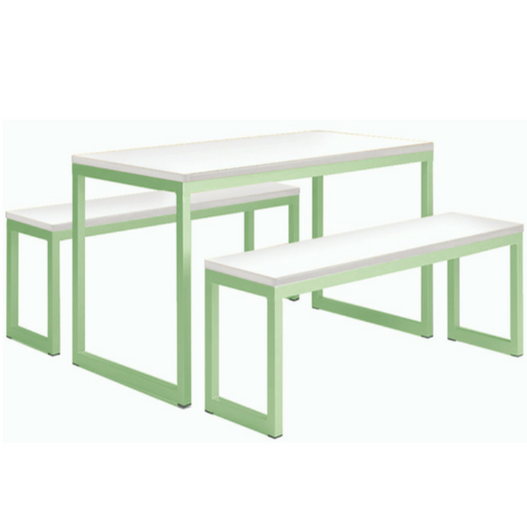 Standard Dining Table & Benches - Soft Lime - Educational Equipment Supplies