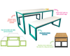 Standard Dining Table & Benches - Turquoise Standard Dining Table & Benches | Dining | www.ee-supplies.co.uk