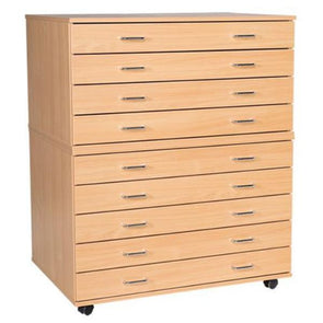 Mobile & Static A1 Plan Chest 9 Drawer - Educational Equipment Supplies