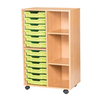 Mobile 12 Tray Double Unit With Shelving - Educational Equipment Supplies