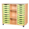 Mobile 20 Tray Triple Unit With Shelving - Educational Equipment Supplies