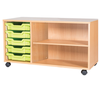 Mobile 5 Tray Triple Unit With Shelving - Educational Equipment Supplies