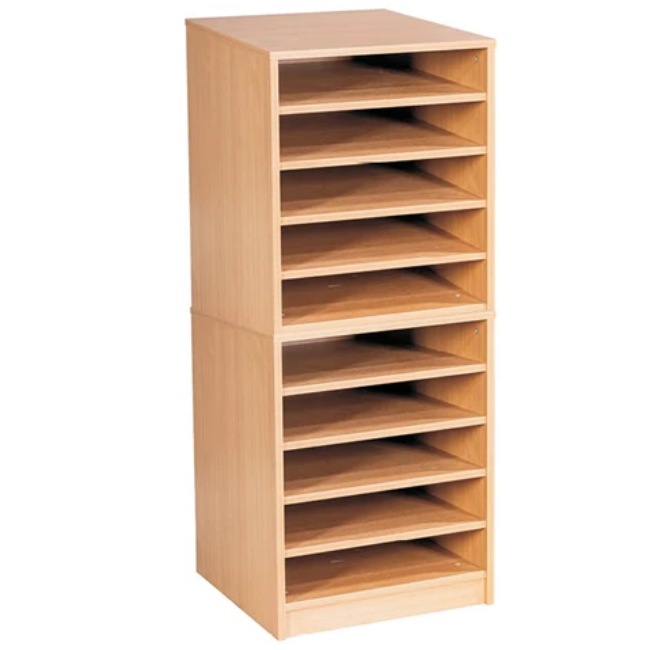 A2 Wooden Paper Store 10 Fixed Shelves A2 Mobile Or Static ...