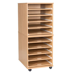 Mobile & Static 10 Sliding Shelves A2 Paper Storage - Educational Equipment Supplies