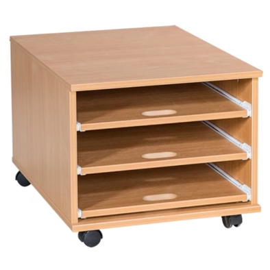Mobile & Static 3 Sliding Shelves A2 Paper Storage - Educational Equipment Supplies