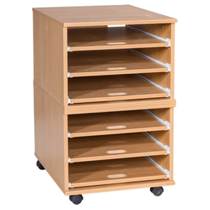 Mobile & Static 6 Sliding Shelves A2 Paper Storage - Educational Equipment Supplies