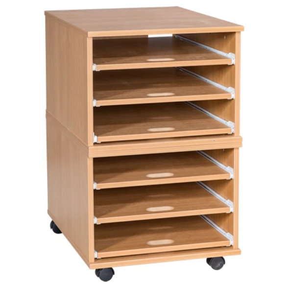 Mobile & Static 6 Sliding Shelves A2 Paper Storage - Educational Equipment Supplies