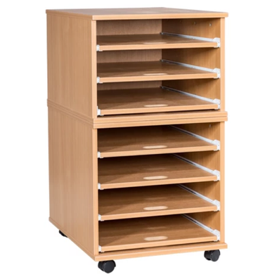Mobile & Static 7 Sliding Shelves A2 Paper Storage - Educational Equipment Supplies